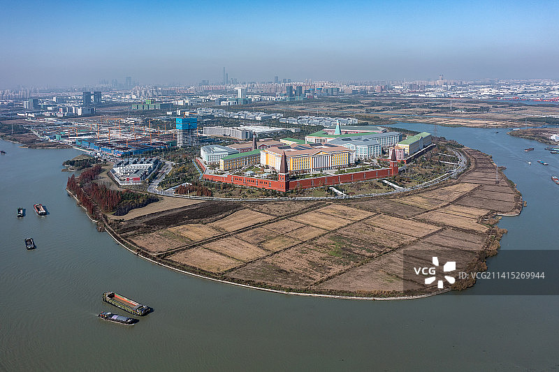 苏州园区吴淞江与华为苏州研究所图片素材