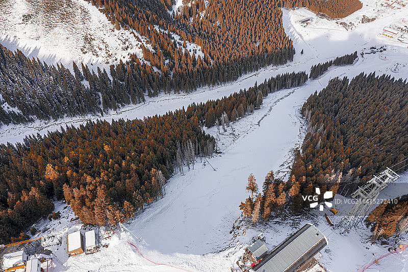 航拍:乌鲁木齐  新疆丝绸之路国际滑雪场图片素材