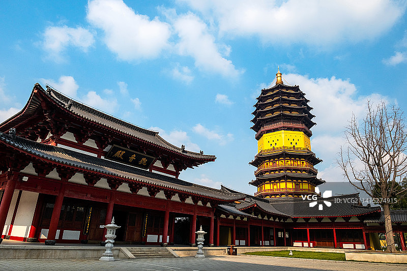 泰州市高港区凤栖湖古寿胜寺罗汉塔、观音殿图片素材