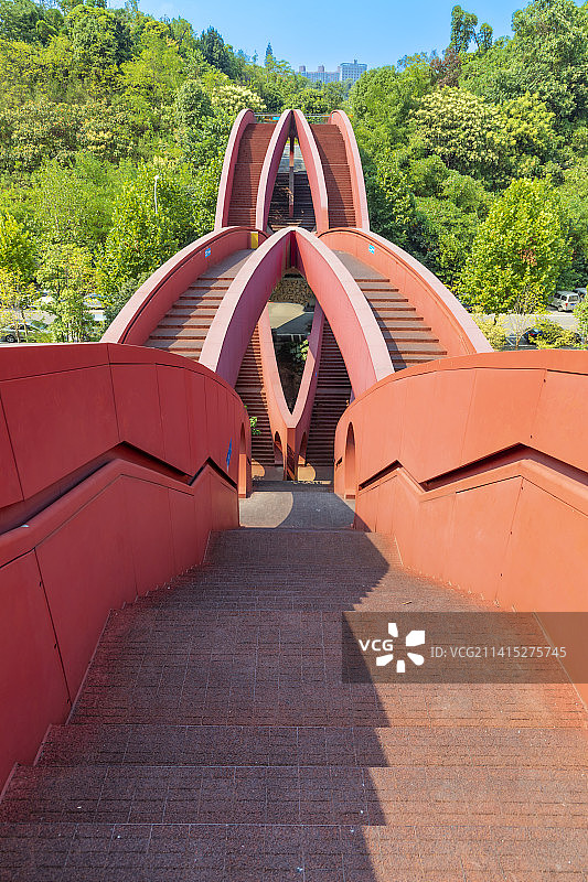 湖南长沙梅溪湖中国结步行桥图片素材