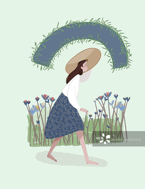 女子插画图片素材