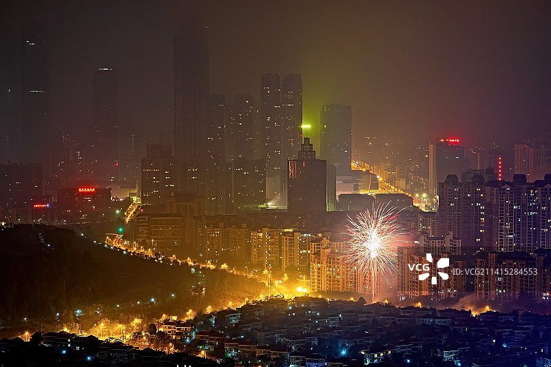 南宁青秀区2018年除夕辞旧迎新之夜图片素材