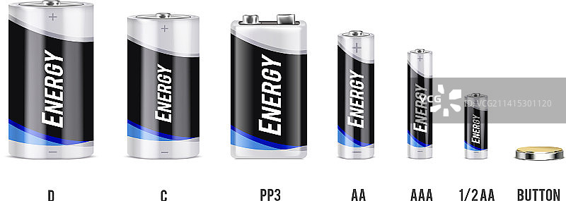 电池类型写实组合图片素材