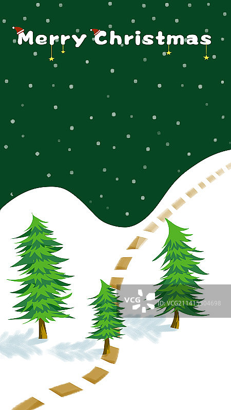 圣诞节插画封面图图片素材