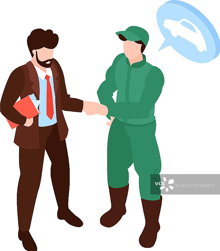 汽车维修工交谈场景图片素材