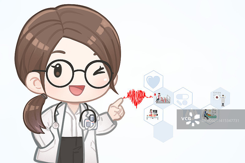 美女医师说明各种健康检查图片素材
