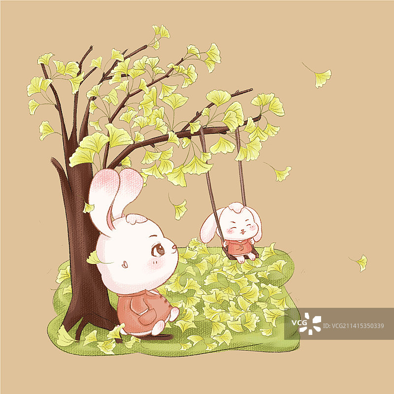 兔子卡通插画9图片素材