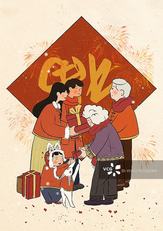 年初二回娘家拜年图片素材