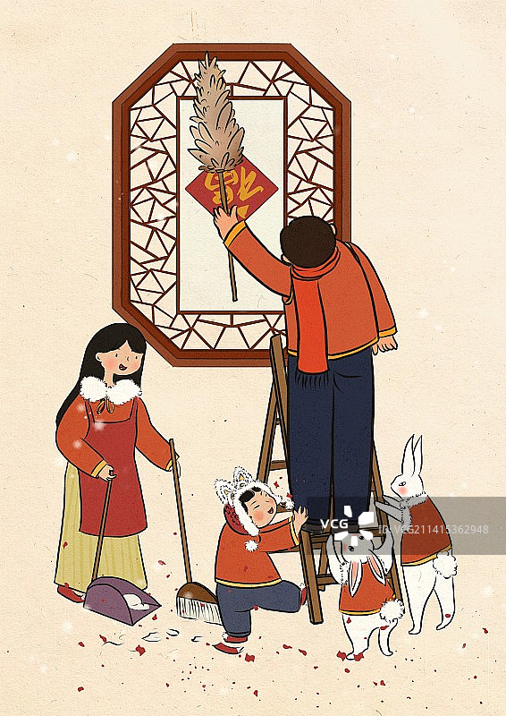 二十四掸尘扫房子图片素材