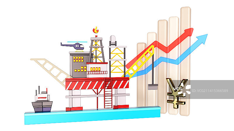 石油插图，配图，C4D渲染，沙特，立体化图标图片素材