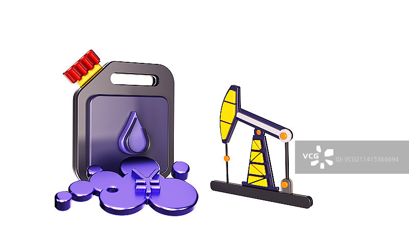 石油插图，配图，C4D渲染，沙特，立体化图标图片素材