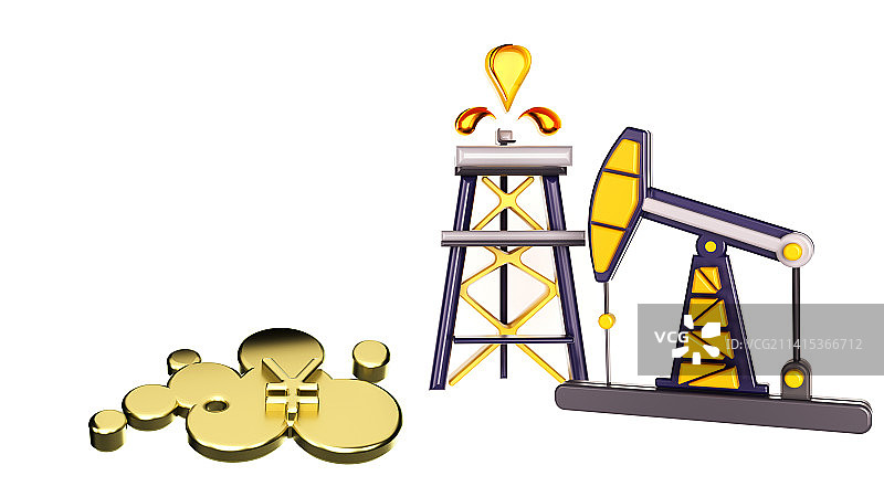 石油插图，配图，C4D渲染，沙特，立体化图标图片素材