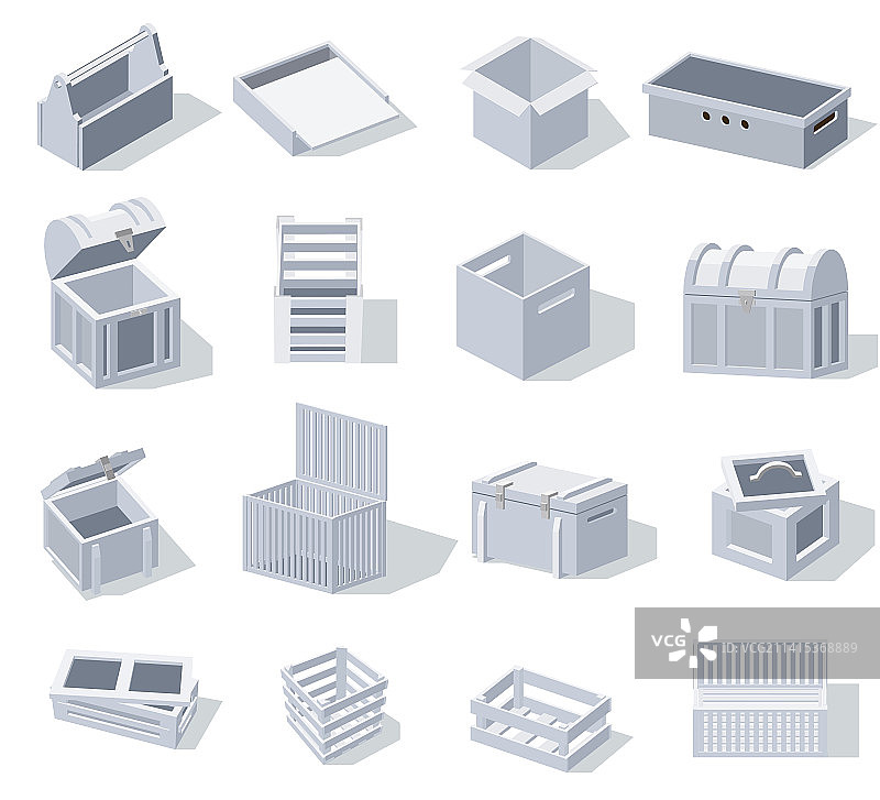 3D白色盒子套装图片素材