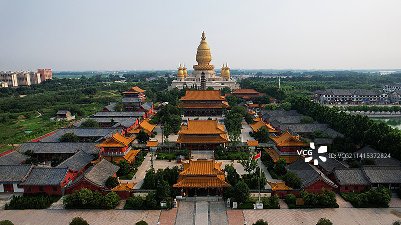 航拍山东济宁宝相寺图片素材