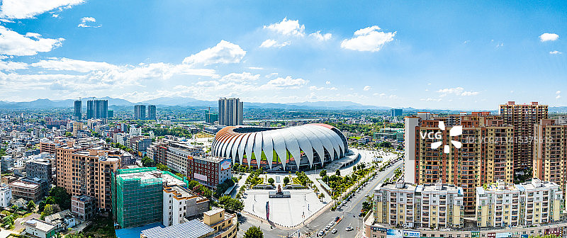 中国广东省梅州市五华奥体中心惠堂体育场图片素材