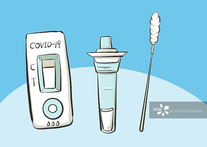 抗原检测三件套-阴性版图片素材