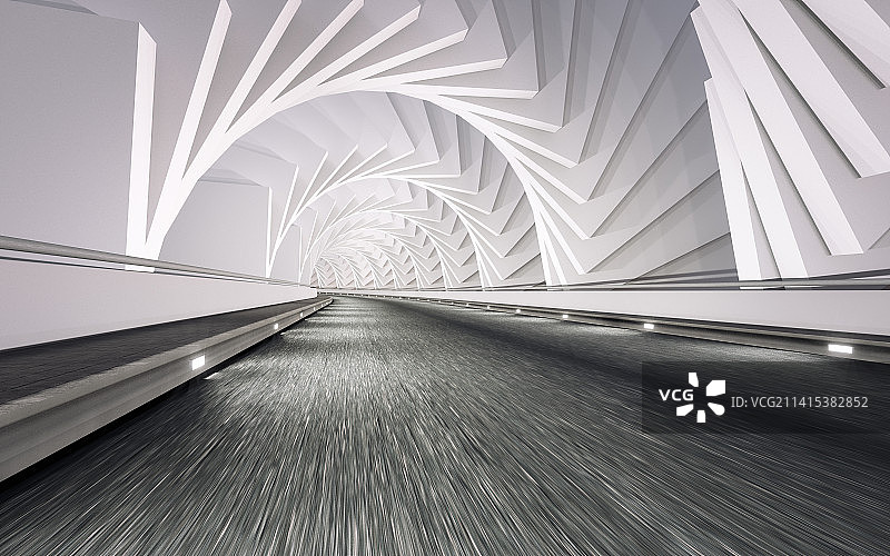 三维渲染隧道公路沥青路面图片素材