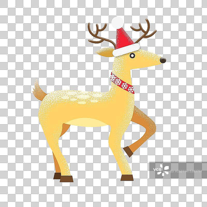 卡通圣诞小鹿插画图片素材