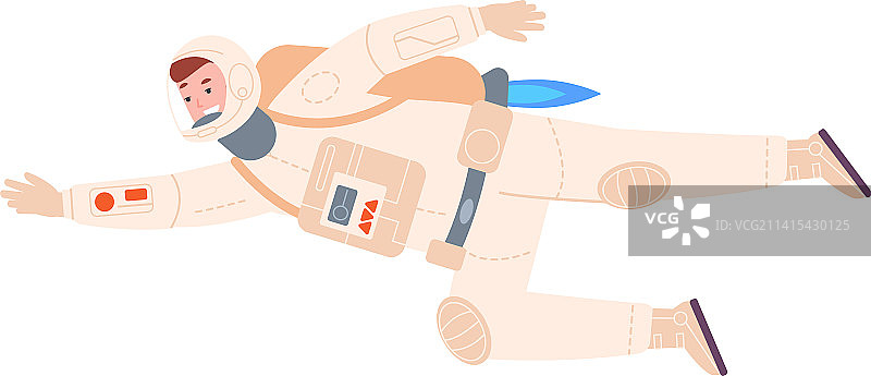 宇航员使用喷气背包进行太空探索图片素材