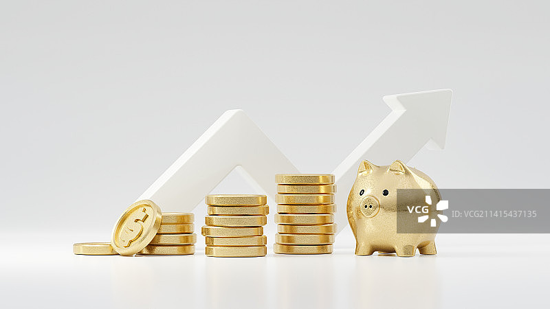 3D渲染白色金融理财主题插画图片素材