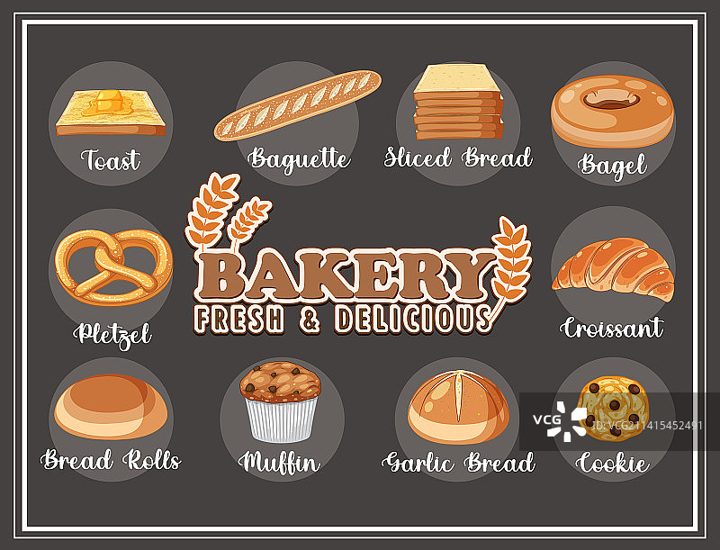 不同种类的面包图片素材