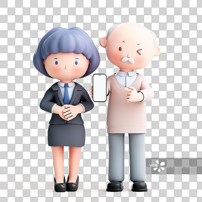 3D渲染的可爱卡通人物图片素材