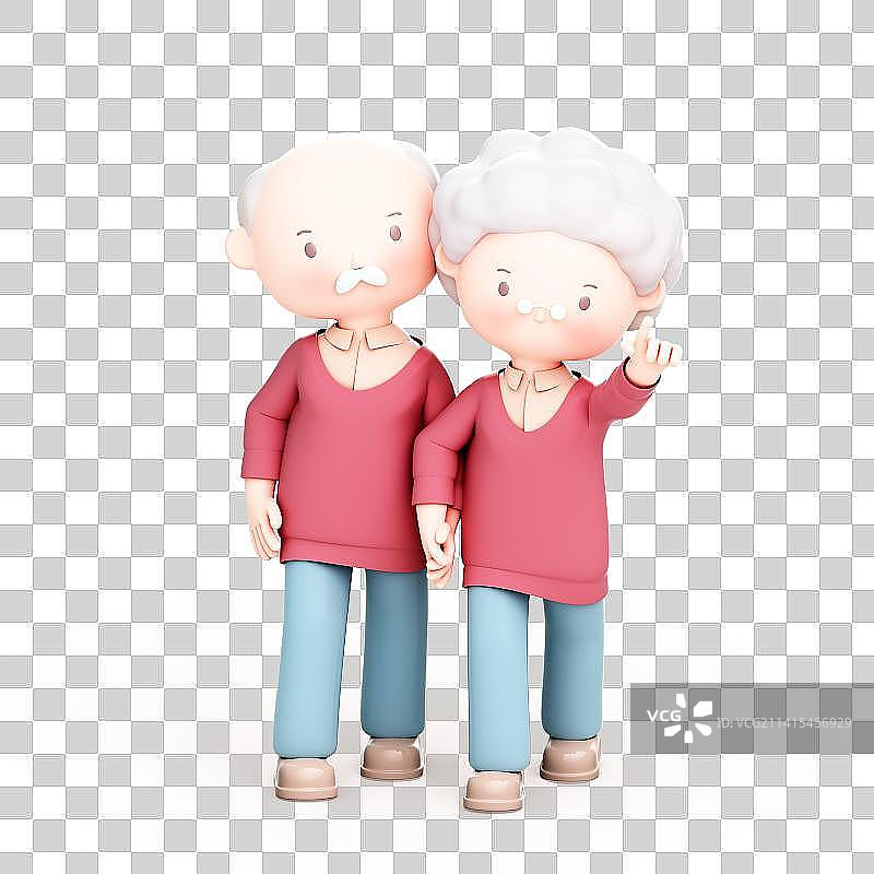 3D渲染的可爱卡通人物图片素材