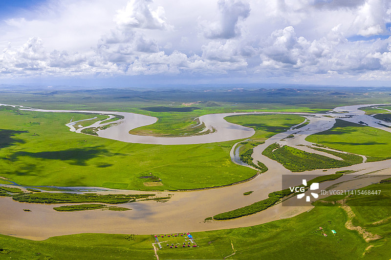 诺尔盖湿地-黄河第一湾图片素材