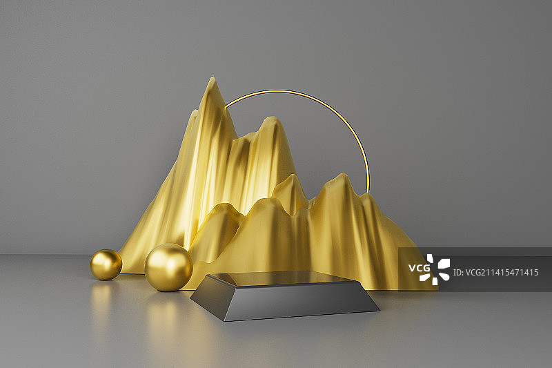 C4D风格的创意山景图片素材