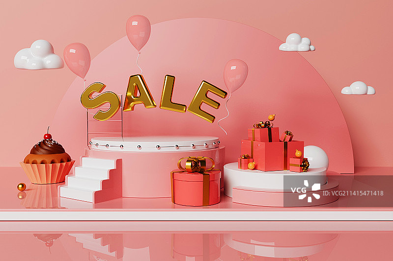 C4D风格的礼物插画图片素材