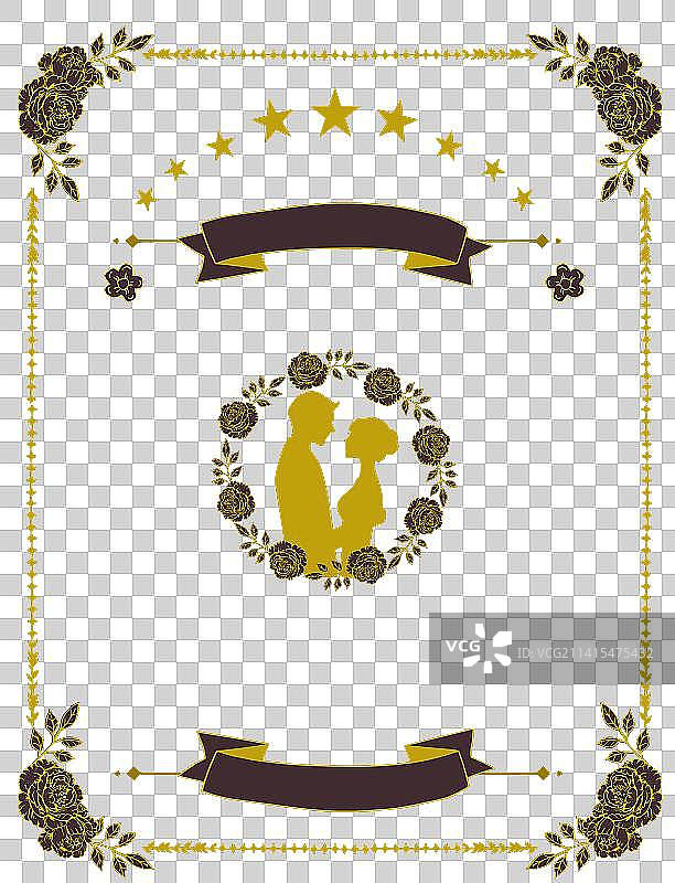 情人节婚礼贺卡免扣新郎新娘玫瑰花装饰图片素材