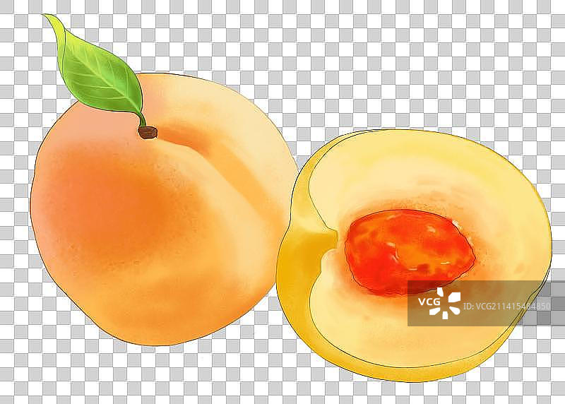 水果罐头原材料食物食材黄桃果肉果实桃子元素插画图片素材