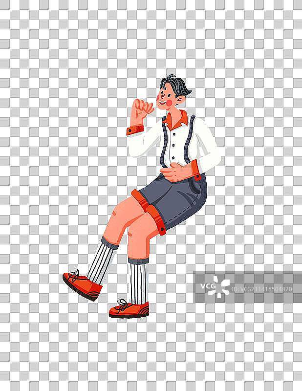 坐着的人物元素图片素材