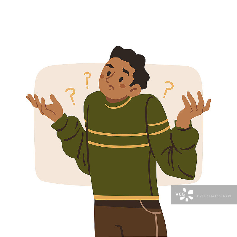 耸肩的扁平人物图片素材