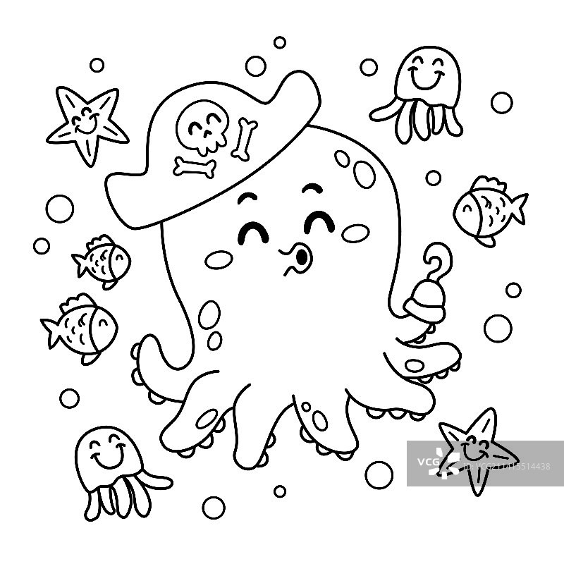 手绘可爱涂色书图片素材