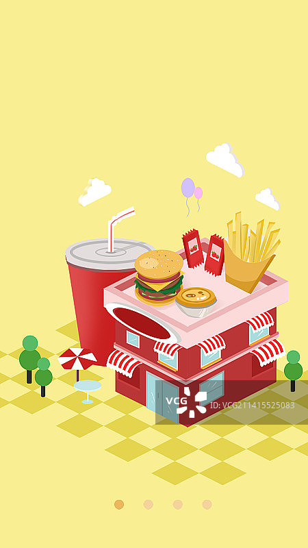 立体建筑插画图片素材