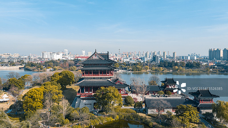 泰州凤城河望海楼风光图片素材