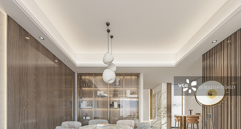 高端住宅内部现代风格餐厅图片素材