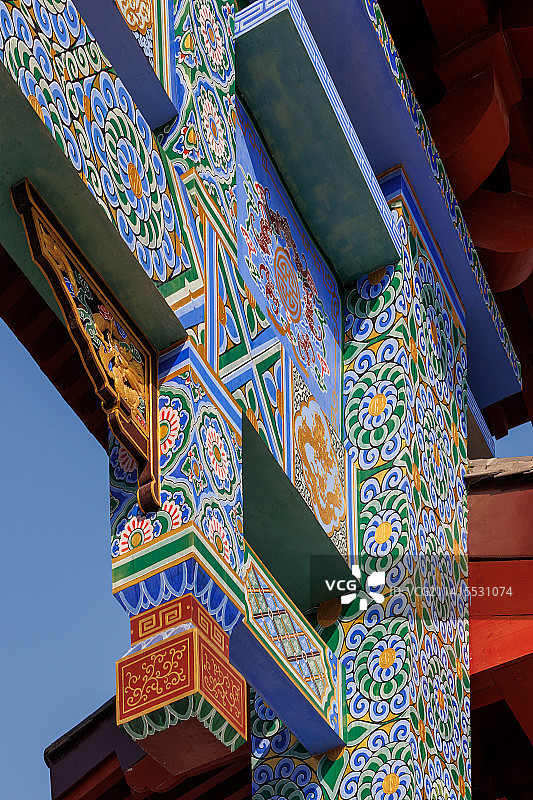 传统中式牌坊门楼局部图片素材