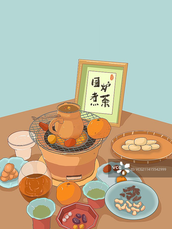 围炉煮茶图片素材