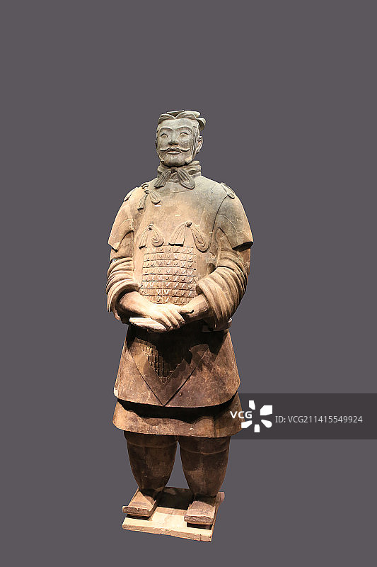 陕西省西安市秦始皇陵兵马俑（秦始皇兵马俑博物馆）二号坑高级军吏俑图片素材