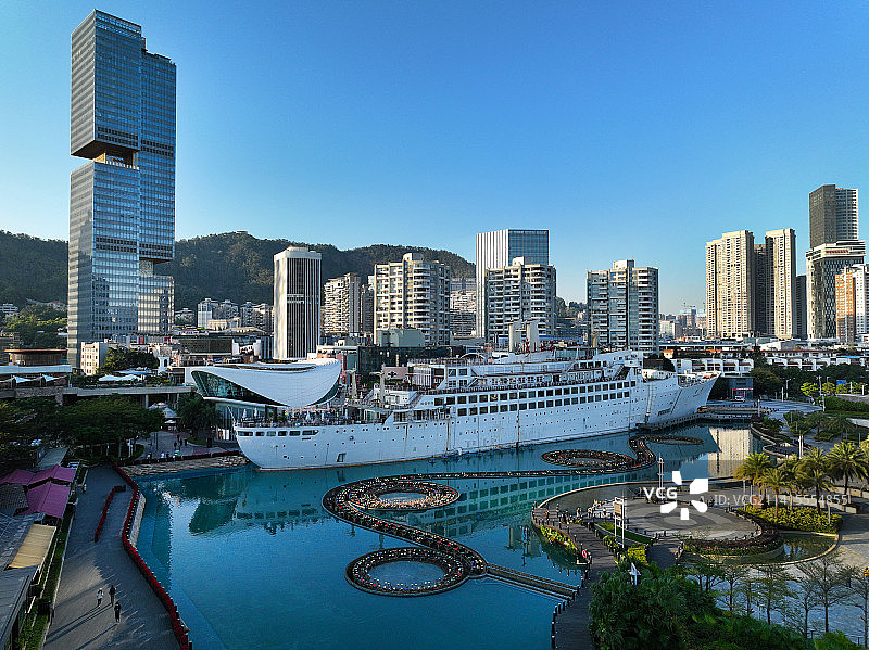 广东省深圳市南山区蛇口女娲滨海公园航拍图片素材