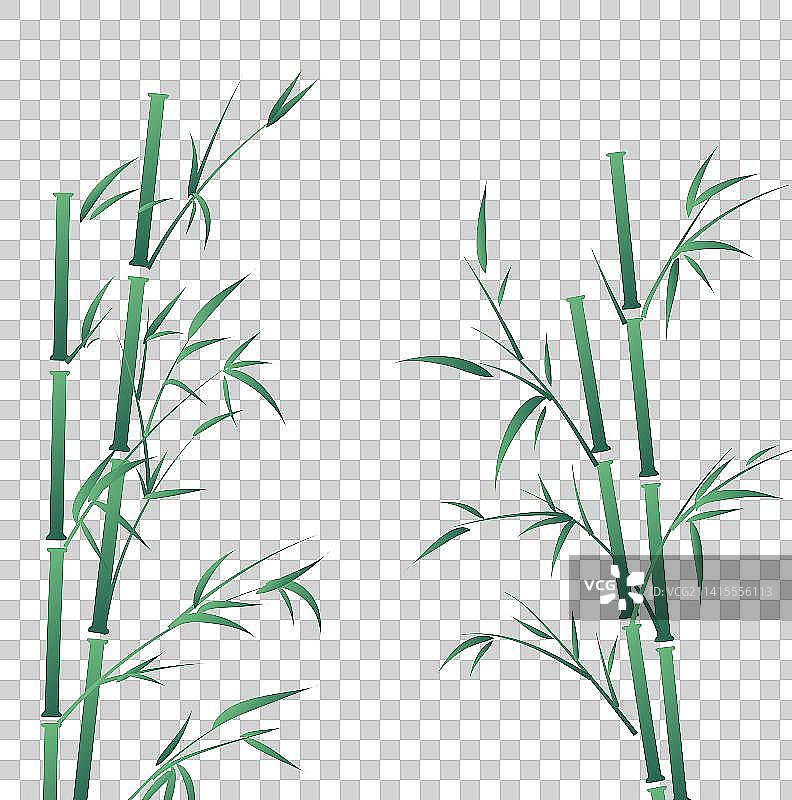 绿色渐变竹子矢量插画图片素材