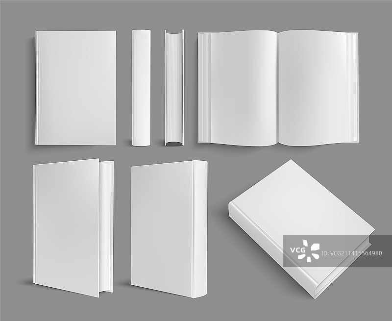 逼真书籍样机套装图片素材