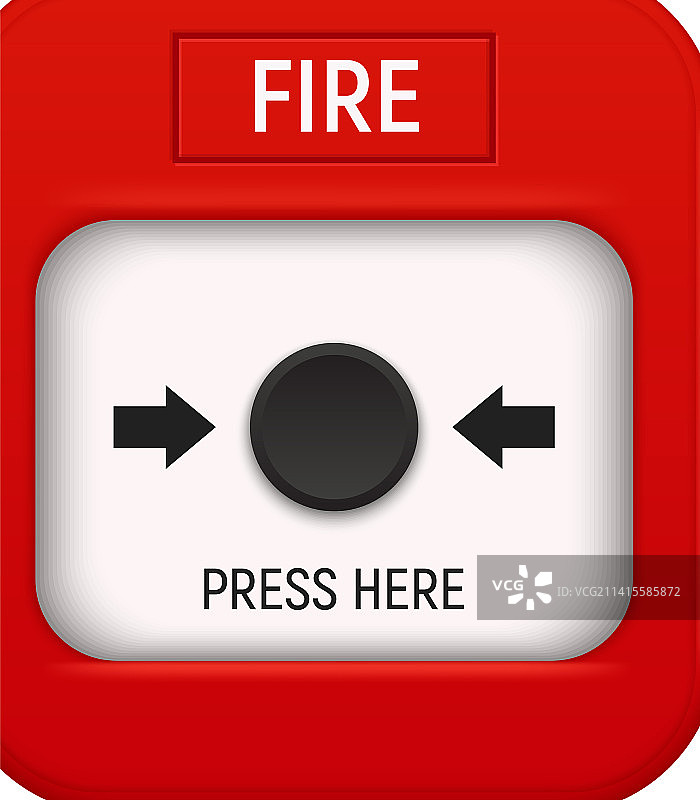 火灾警报按钮构图图片素材