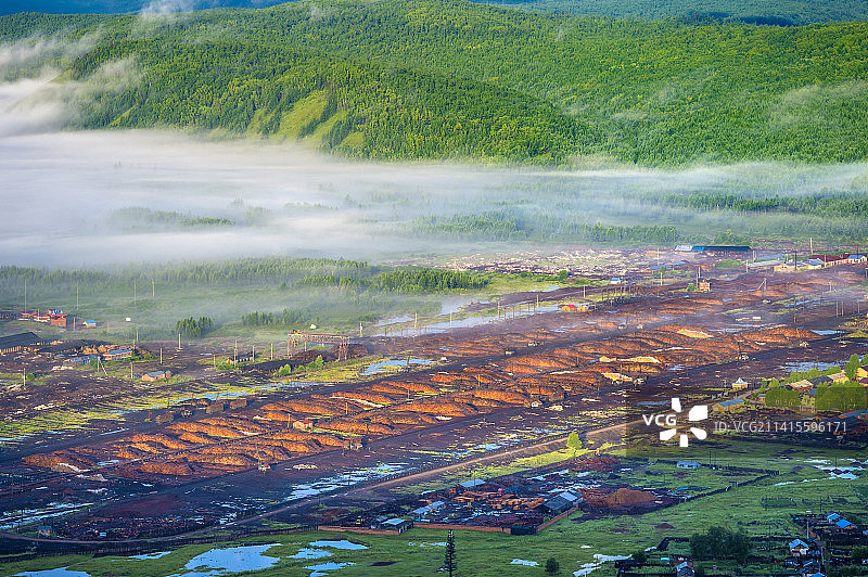 呼伦贝尔草原-龙岩山云海-莫尔道嘎森林公园图片素材
