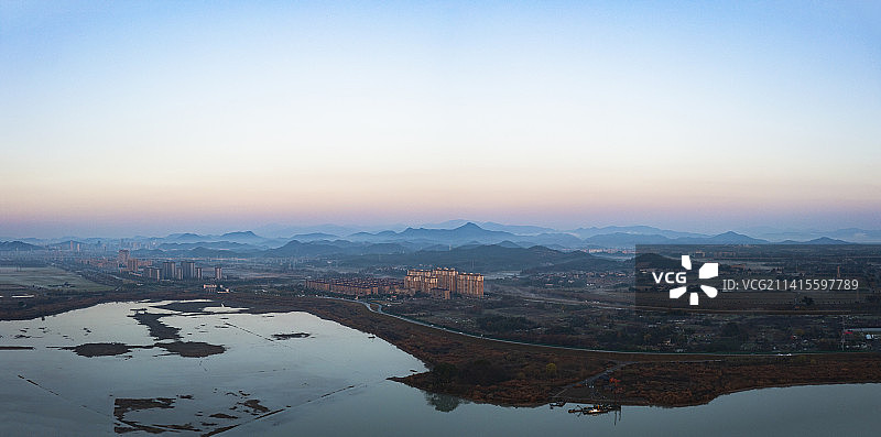 杭州余杭南湖板块航拍图片素材