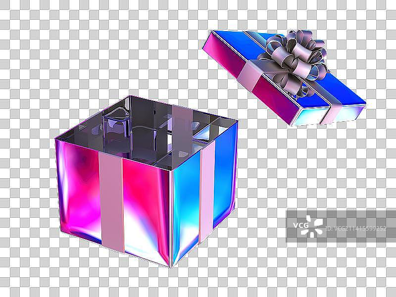 3D建模渲染的酸性风礼盒图片素材