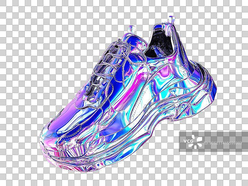 3D建模渲染的酸性风运动鞋图片素材