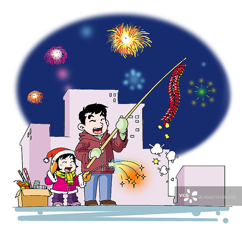 过年放鞭炮图片素材